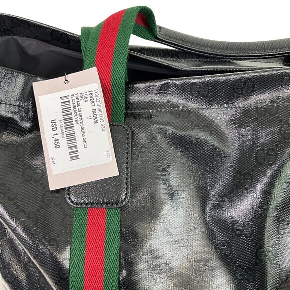 Gucci Women’s GG Crystal Medium Tote Bag in Black Leather - Picture 14 of 16
